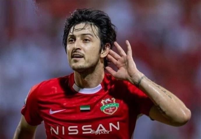تبریک سردار آزمون به هواداران تراکتور با قلب آبی به همراه عکس